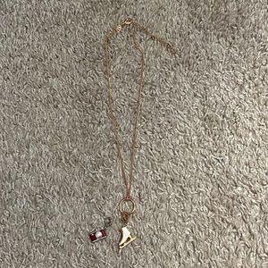 Fossil Rose Gold Charm Necklace
